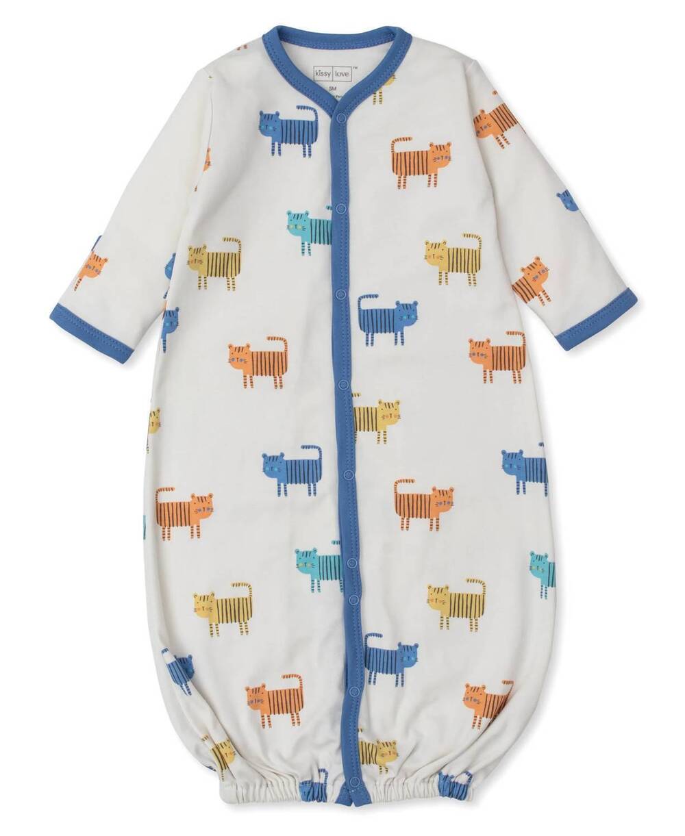 NEW KISSY KISSY kids little tigers print convertible gown in blue
